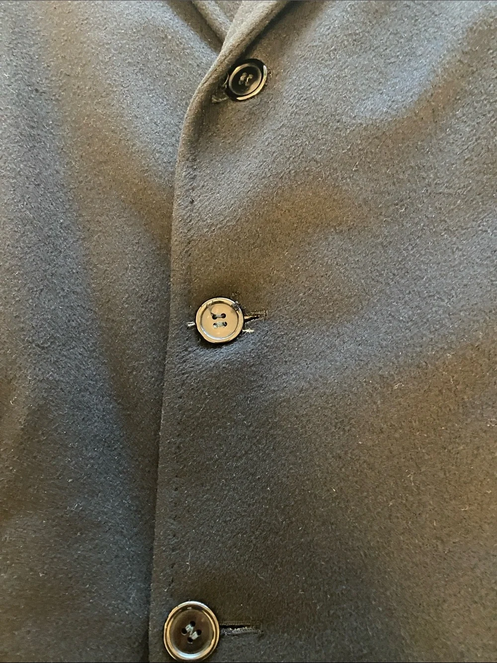 Men's Classic Wool Overcoat - Black Blue